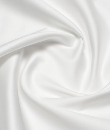 Luthai 2 Ply 120's Supima Cotton Solids Unstitched Shirt or Kurta Pajama Fabric (White) - Image 3