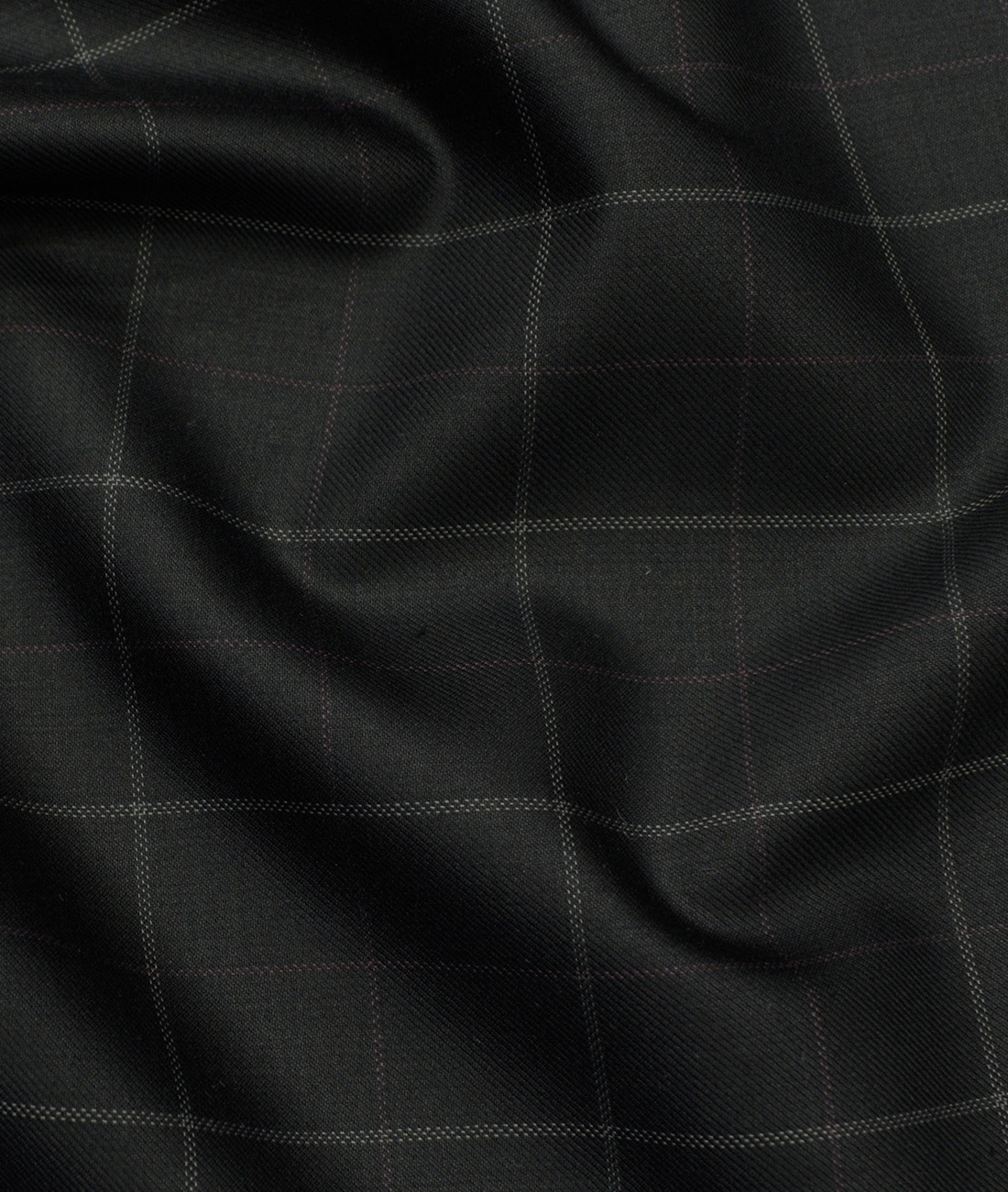 Marcellino Men's Terry Rayon Checks 3.75 Meter Unstitched Suiting Fabric (Black)