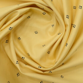 Nemesis Men's Premium Cotton Printed 2.25 Meter Unstitched Shirting Fabric (Yellow)