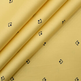 Nemesis Men's Premium Cotton Printed 2.25 Meter Unstitched Shirting Fabric (Yellow)