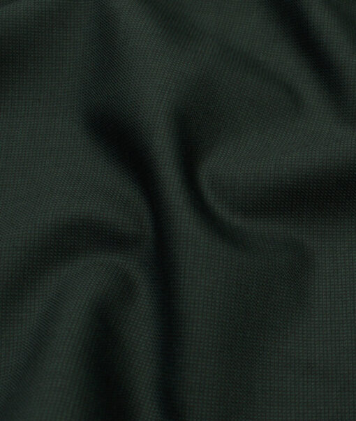 Panero Men's Wool Structured 3.75 Meter Unstitched Suiting Fabric (Dark Pine Green)
