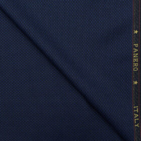 Panero Men's Wool Structured 3.75 Meter Unstitched Suiting Fabric (Dark Royal Blue)