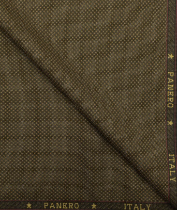 Panero Men's Terry Rayon Structured 3.75 Meter Unstitched Suiting Fabric (Peanut Brown)