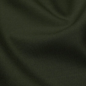 Panero Men's Terry Rayon Structured 3.75 Meter Unstitched Suiting Fabric (Dark Moss Green)