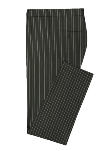 Panero Men's Wool Striped 3.75 Meter Unstitched Suiting Fabric (Blackish Grey)