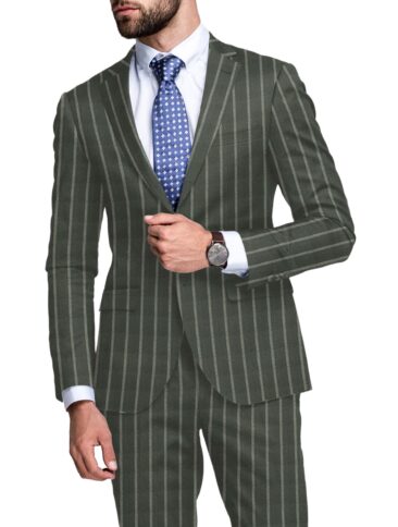 Matera Stripe Light Gray Suit