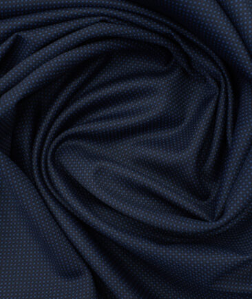 Spada Men's Terry Rayon Structured 3.75 Meter Unstitched Suiting Fabric (Dark Blue)