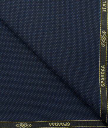 Spada Men's Terry Rayon Structured 3.75 Meter Unstitched Suiting Fabric (Dark Blue)
