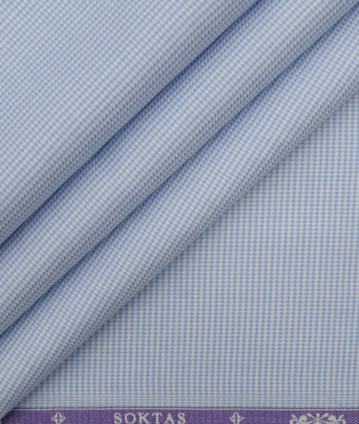 Soktas Men's Giza Cotton Structured 2.25 Meter Unstitched Shirting Fabric (White)
