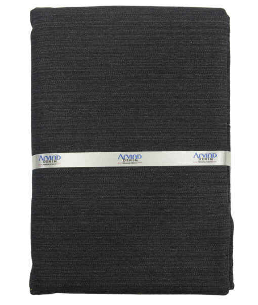 Arvind Men's Cotton Self Design 1.50 Meter Unstitched Jeans Fabric (Carbon Black)