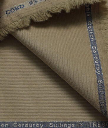 Arvind Men's Cotton Corduroy 1.50 Meter Unstitched Corduroy Trouser Fabric (Beige)