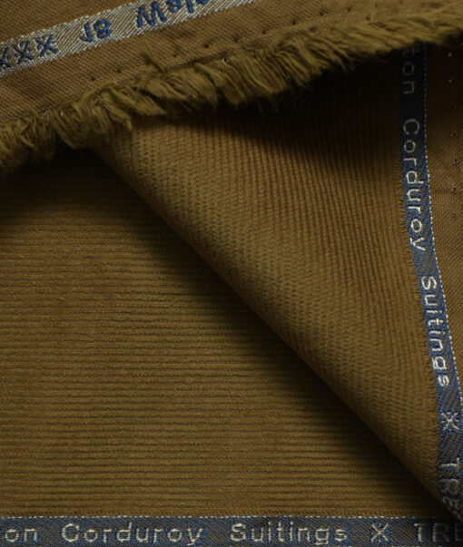 Arvind Men's Cotton Corduroy 1.50 Meter Unstitched Corduroy Trouser Fabric (Camel Brown)