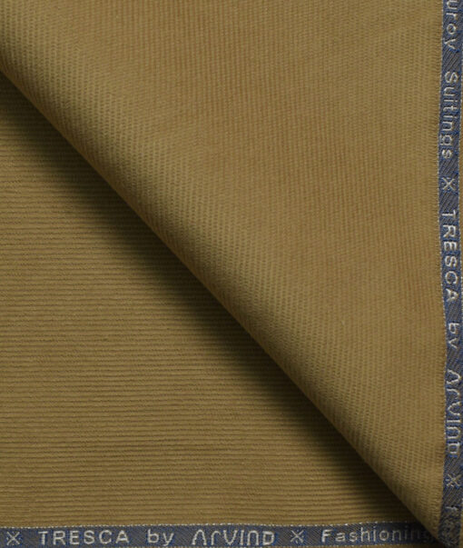 Arvind Men's Cotton Corduroy 1.50 Meter Unstitched Corduroy Trouser Fabric (Sepia Beige)