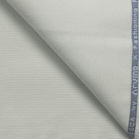 Arvind Men's Cotton Corduroy 1.50 Meter Unstitched Corduroy Trouser Fabric (White)