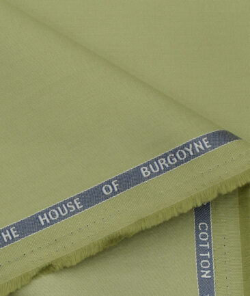 Burgoyne Men's Cotton Solids 1.50 Meter Unstitched Trouser Fabric (Olive Green)