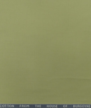 Burgoyne Men's Cotton Solids 1.50 Meter Unstitched Trouser Fabric (Olive Green)