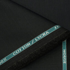 Burgoyne Men's Cotton Solids 1.50 Meter Unstitched Trouser Fabric (Black)