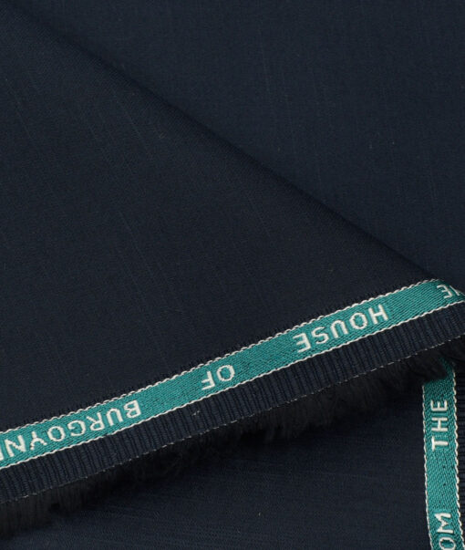 Burgoyne Men's Cotton Solids 1.50 Meter Unstitched Trouser Fabric (Dark Blue)