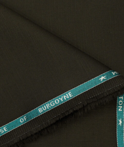 Burgoyne Men's Cotton Solids 1.50 Meter Unstitched Trouser Fabric (Dark Brown)