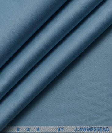 J.Hampstead Men's Cotton Solids 1.50 Meter Unstitched Trouser Fabric (Sky Blue)