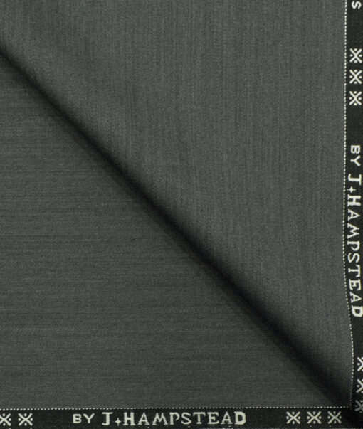 J.Hampstead Men's Wool Self Design Super 150's 3.75 Meter Unstitched Suiting Fabric (Grey)