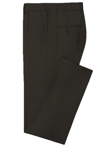J.Hampstead Men's Wool Solids 3.75 Meter Unstitched Suiting Fabric (Dark Brown)