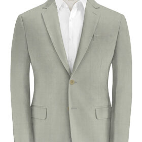 J.Hampstead Men's Wool Checks 3.75 Meter Unstitched Suiting Fabric (Light Pistachious Grey)