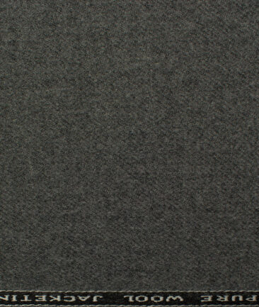 OCM Men's Wool Solids Thick  2.25 Meter Unstitched Tweed Jacketing & Blazer Fabric (Light Worsted Grey)