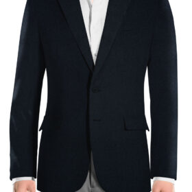 OCM Men's Wool Solids Thick  2.25 Meter Unstitched Tweed Jacketing & Blazer Fabric (Dark Blue)