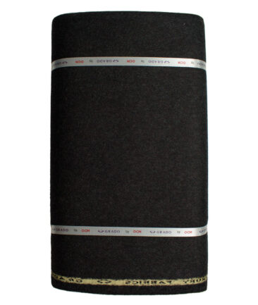 OCM Men's Wool Solids Thick  2.25 Meter Unstitched Tweed Jacketing & Blazer Fabric (Worsted Black)