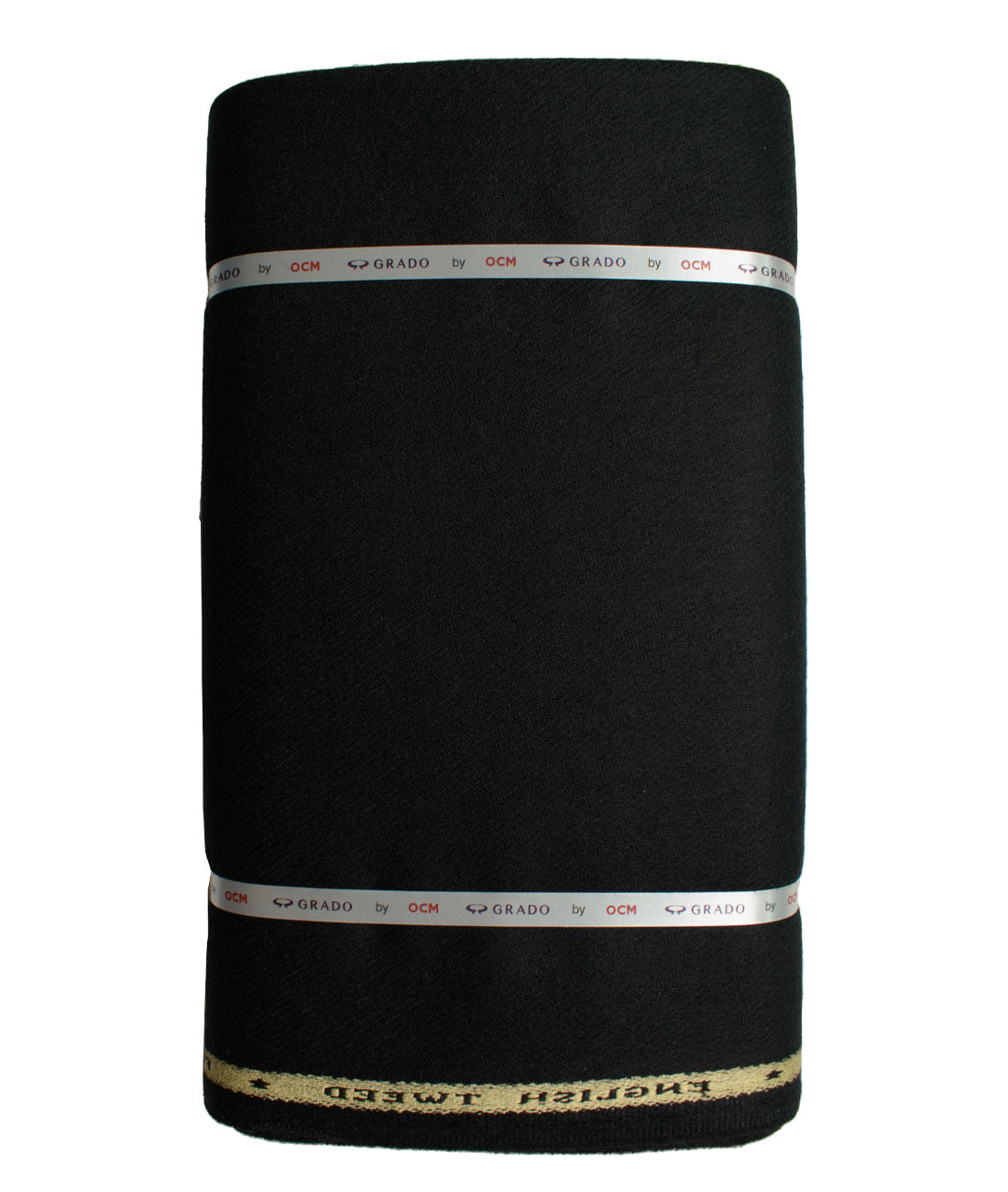 OCM Men's Wool Solids Thick  2.25 Meter Unstitched Tweed Jacketing & Blazer Fabric (Black)