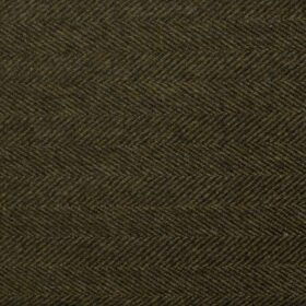 OCM Men's Wool Herringbone Thick  2 Meter Unstitched Tweed Jacketing & Blazer Fabric (Brownish Green)