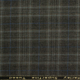 OCM Men's Wool Checks Meduim  2 Meter Unstitched Tweed Jacketing & Blazer Fabric (Grey)