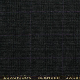 OCM Men's Wool Checks Very Fine  2 Meter Unstitched Tweed Jacketing & Blazer Fabric (Blackish Grey)