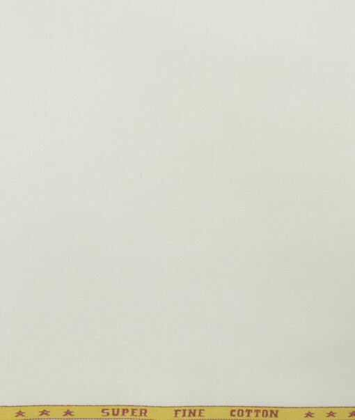 Raymond Men's Cotton Self Design 1.50 Meter Unstitched Trouser Fabric (White)