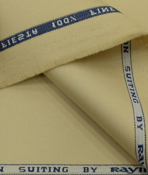 Raymond Men's Cotton Solids 1.50 Meter Unstitched Trouser Fabric (Buttermilk Beige)