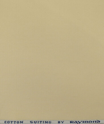 Raymond Men's Cotton Solids 1.50 Meter Unstitched Trouser Fabric (EggNog Beige)