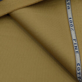 Raymond Men's Cotton Solids 1.50 Meter Unstitched Trouser Fabric (Granola Beige)