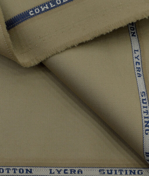 Raymond Men's Cotton Solids 1.50 Meter Unstitched Trouser Fabric (Light Brown)