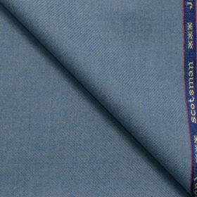 Raymond Men's Wool Solids Medium 2.20 Meter Unstitched Tweed Jacketing & Blazer Fabric (Sky Blue)