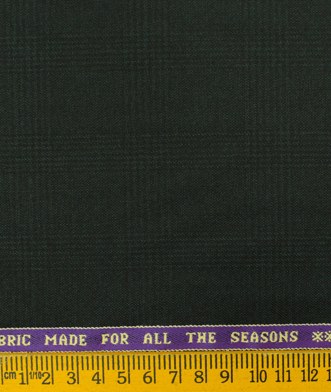 Raymond Men's Wool Checks Monza Prime 3.75 Meter Unstitched Suiting Fabric (Dark Green)