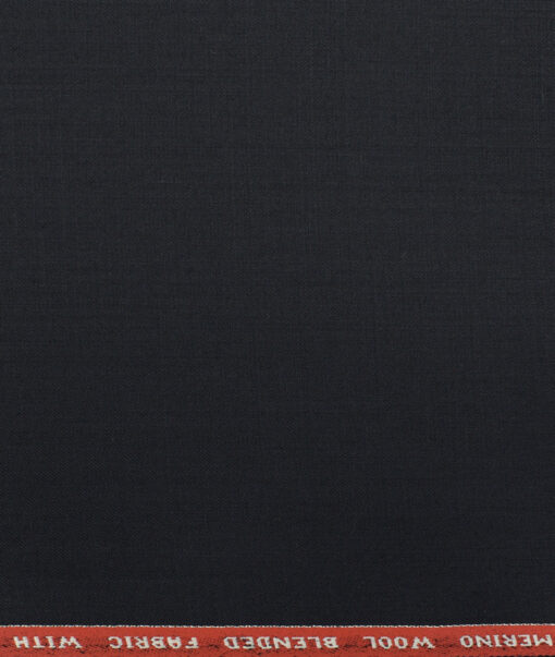 Raymond Men's Wool Solids 3.75 Meter Unstitched Suiting Fabric (Dark Blue)