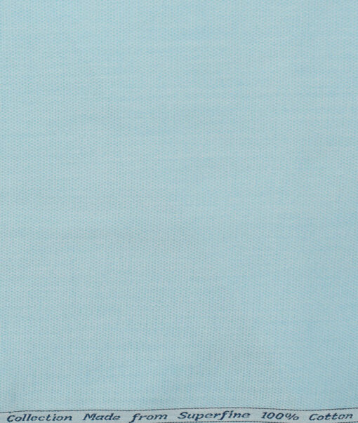 Arvind Men's  Superfine Cotton Structured 2.25 Meter Unstitched Shirting Fabric (Arctic Blue)