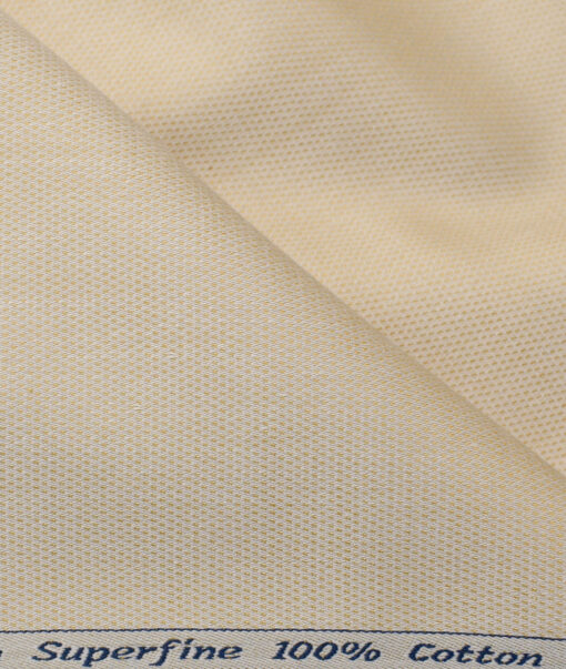 Arvind Men's  Superfine Cotton Structured 2.25 Meter Unstitched Shirting Fabric (Beige)