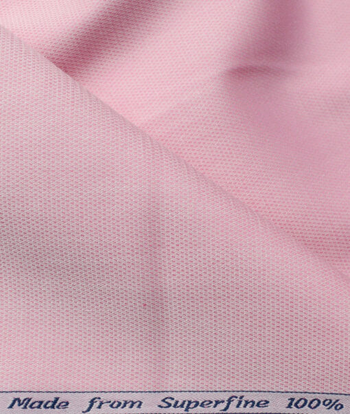 Arvind Men's  Superfine Cotton Structured 2.25 Meter Unstitched Shirting Fabric (Blush Pink)
