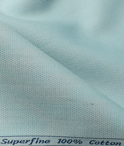 Arvind Men's  Superfine Cotton Structured 2.25 Meter Unstitched Shirting Fabric (Mint Green)