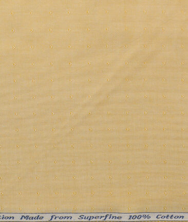 Arvind Men's  Superfine Cotton Structured 2.25 Meter Unstitched Shirting Fabric (Yellow)