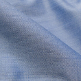 Birla Century Men's Giza Cotton Self Design 2.25 Meter Unstitched Shirting Fabric (Blue)