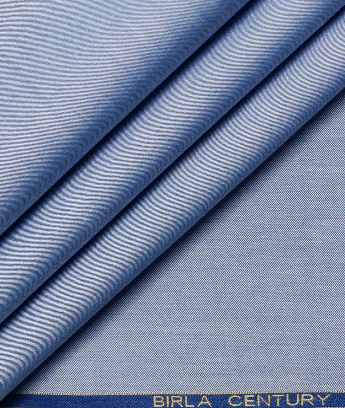 Birla Century Men's Giza Cotton Self Design 2.25 Meter Unstitched Shirting Fabric (Blue)
