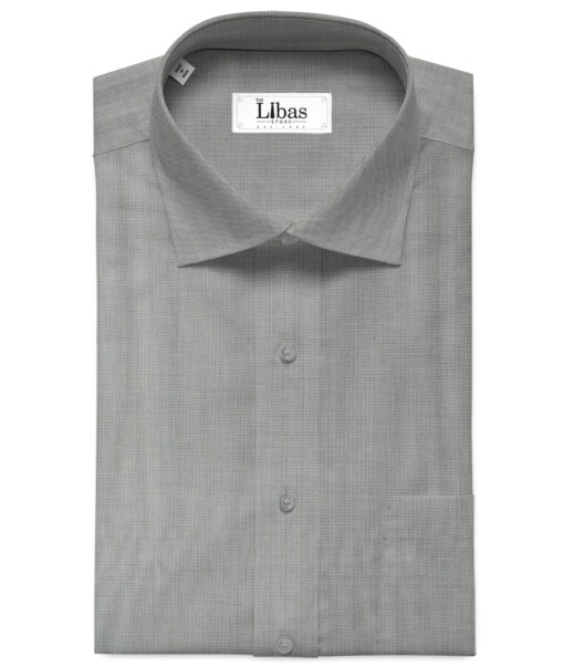 Birla Century Men's Cotton Structured 2.25 Meter Unstitched Shirting Fabric (Silver Grey)